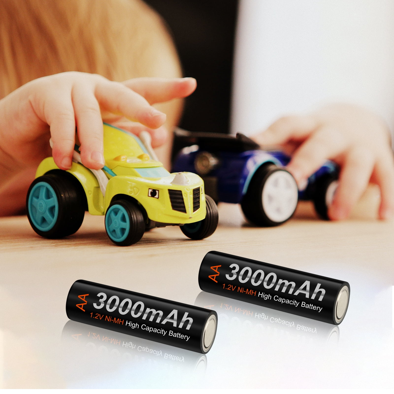 Palogreen AA Rechargeable Battery 16-Pack High Capacity 1.2V Ni-MH Double A Batteries 3000mAh with Battery Case fot solar light