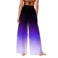 thumbnail image 3 of Gymvis Women's Boho Chiffon Beachwear Cover-up Pants - Lightweight Sun Protection Wide-leg Swim Coveralls, 3 of 7