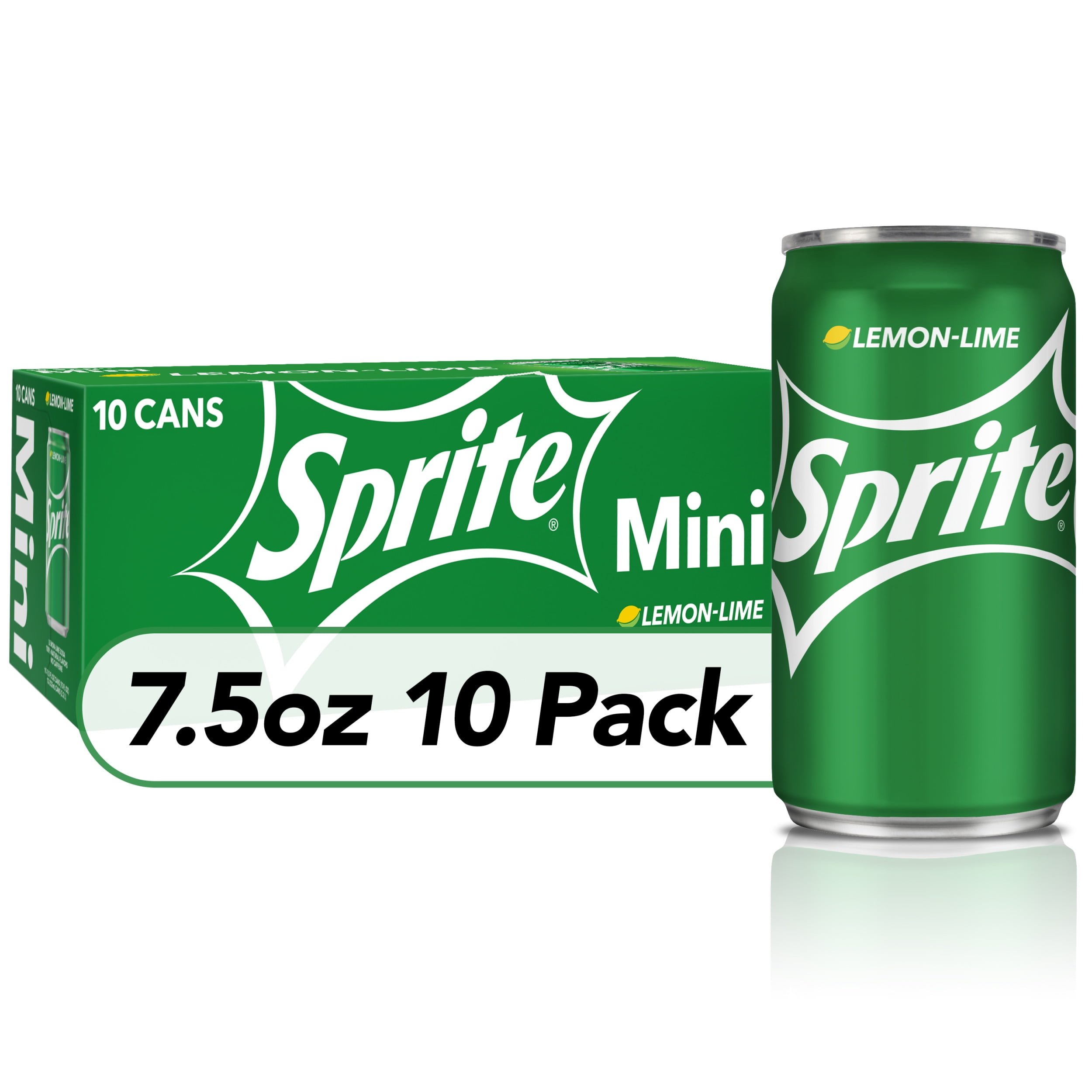 Sprite Lemon Lime Mini Soda Pop Soft Drink, 7.5 fl oz, 10 Pack Cans