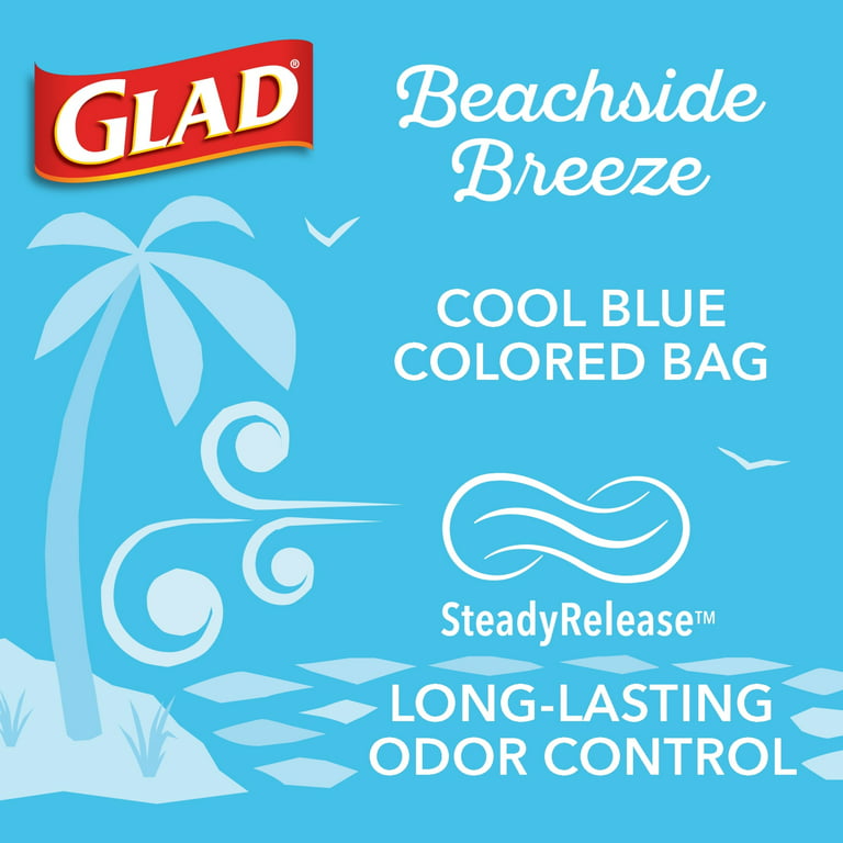 Glad Trash Bags, Drawstring, Beachside Breeze, Small, 4 Gallon 34