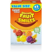 Great Value Original Fruit Smiles Pouches, 42 Count