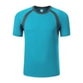 thumbnail image 3 of Rswnyirn Men's UPF 50+ Short-Sleeve Swim Shirt UV Sun Protection Rash Guard Shirt Sky Blue XL, 3 of 6