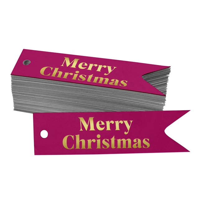 Inkdotpot Real Gold Foil Merry Christmas Tags Favor Hang Paper Tags 100 Pieces