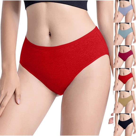 Agkizg Plus Size Womens Panties,Breathable Underwear for Women's Oversized Cottons Underwear with Medium High Waist