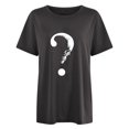 thumbnail image 4 of Camiseta de manga corta con estampado de calavera y interrogación de Halloween para mujer Pompotops hfajkhk142277, 4 of 6