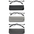 thumbnail image 1 of Viseng Half Frame Reading Glasses for Women Men Slim Half Moon Lens Readers Metal Semi Rimless Eyewear, 1 of 7
