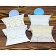 thumbnail image 3 of ZheElen 50 Pieces Pillow Candy Box Paper Festival Birthday Favors Biscuit Present Case Gifts Package Supplies Kids Children Silver Stripe, 3 of 6