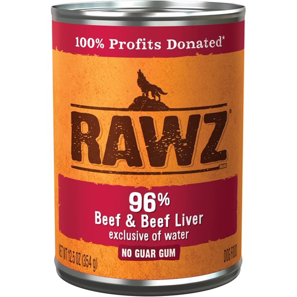 Rawz 96 Meat Canned Wet Food For Dogs 12 Pack/ 12.5 Oz. Cans (Beef