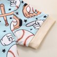thumbnail image 7 of Girls Romper Baby Girls Summer Baseball Themed Print Short Sleeve Romper One Piece Pajama Breathable Soft Toddler Romper Blue 12 Months-18 Months, 7 of 7