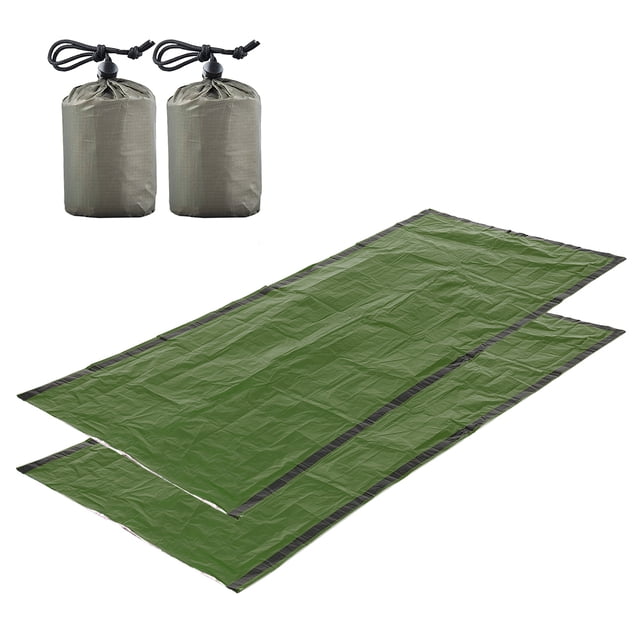 2 PCS Emergency Blanket with Compression Sack Portable Lightweight Emergency Sleeping Bag For Camping Travel Hiking Backpacking