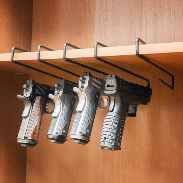 Details about   Wall Mount Pistol Holder Gun Handgun Rack Firearm Barrel Stand Display 5-Pack 