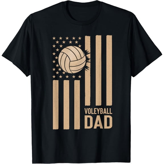 Playful Comfort Tee - Vintage Volleyball Dad USA Flag Retro Fathers Day Daddy Men T-Shirt