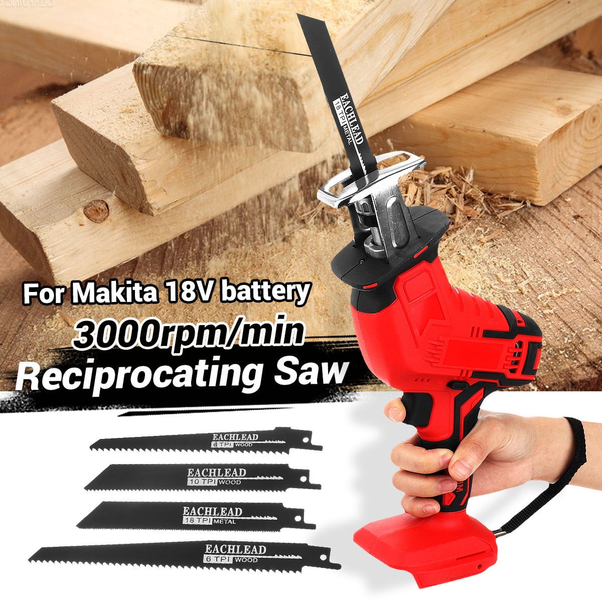 Portable Cordless Electric Reciprocating Saws Outdoor Saber Saw Tool
