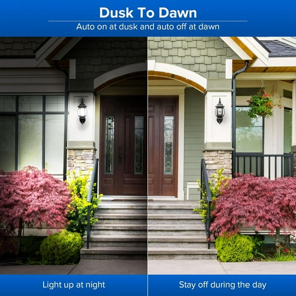 YNTVV-Dusk to Dawn LED Outdoor Light Bulb A19, 100 Watt Equivalent Energy Efficient 13W 5000K Daylight 1300LM Outdoor Light Bulbs, E26 Standard Base Light Bulbs for Porch Patio Yard Garden, 2-Pack