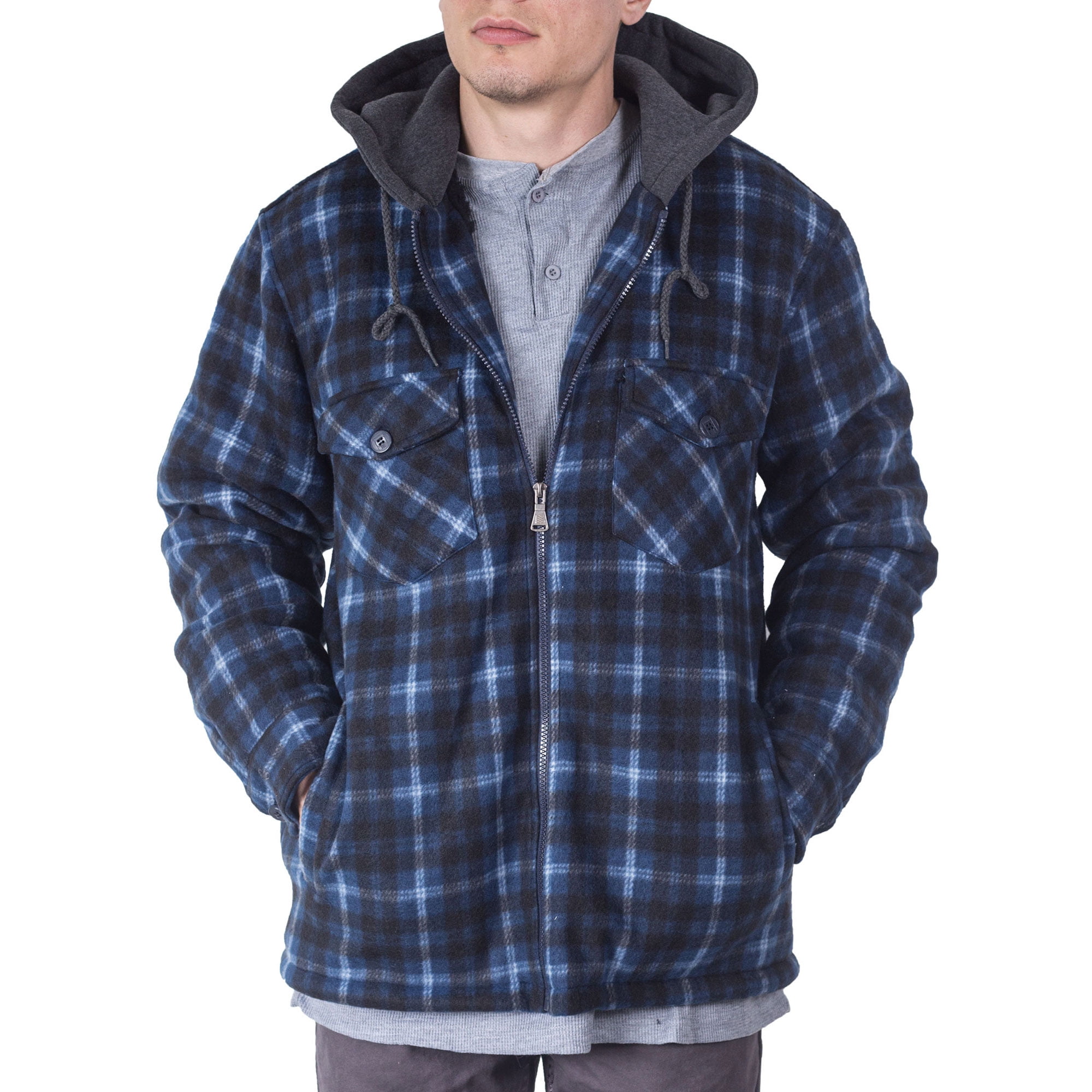 Flannel jacket with hood walmart best sale