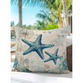 thumbnail image 5 of Outdoor Pillow Waterproof 1 Pack, Teal Starfish Coastal Patio Throw Pillows for Couch Bed Sofa with Insert, Vintage Summer Beach Nautical Decorative Travel/Reading/Camping Pillow Set 18x18 Inch, 5 of 8
