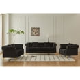 thumbnail image 6 of Hybition 3-Pieces Living Room Set Modern Velvet Sofa Set & Golden rivets-Black, 6 of 8