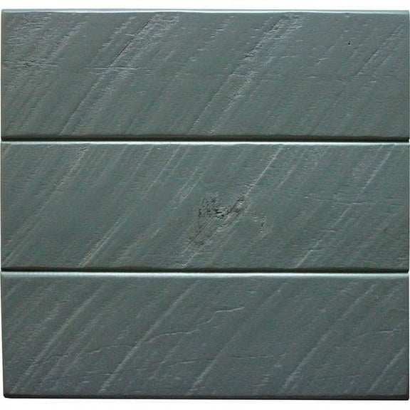 Rustic Shutter Door Kitchen Island in Dark Blue with Oak Top