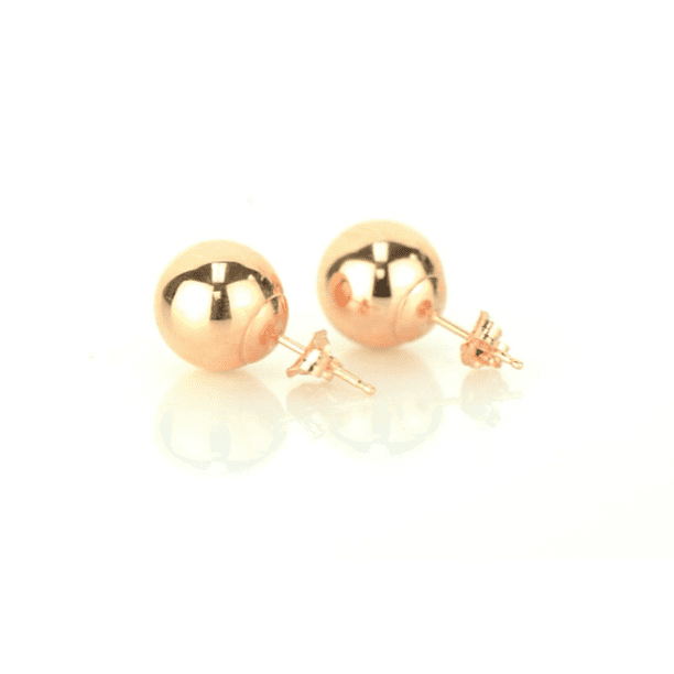 14K Rose Gold Ball Stud Earrings Push Back 3mm to 10mm / Stud Earrings for Kids / Everyday Earrings / Aretes de Oro Para Mujer y Niños - Walmart.com
