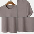 thumbnail image 4 of PNTUTB Men's Solid Color Waffle Weave Textured Breathable Casual Round Neck Short Sleeve T Shirts, 4 of 6