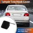 thumbnail image 2 of Cubierta del gancho de remolque trasero derecho para pasajero negro para BMW 525i 2001-2003 No.51128219075, 2 of 6