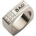 thumbnail image 2 of Men's Stainless Steel Geometric DAD Engraved with CZ Ring, 2 of 2