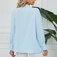 thumbnail image 7 of cfhntfmh Button down Shirts for Women Ruffle Long Sleeve Work Tops Textured Oversized Loose Collared Dressy Casual Blouse S-Xxl, 7 of 7