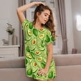 thumbnail image 3 of Rateoe Green Avocado Print Women’s Nightdress – Cozy Cotton Short-sleeved Sleep Shirt, Loose-Fit Sleepwear, Perfect for Relaxing and Sleeping, 3 of 6