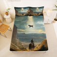 thumbnail image 5 of jejeloiu Western Cowboy Desert Full Size Sheets Kids,Fantasy Western Adventure Bed Sheets For Boy,4-Piece, 5 of 6