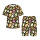 thumbnail image 1 of Fotbe Fruits Pijama Estampada de 2 Piezas para Niños – Ropa de Dormir de Manga Corta Cómoda para Niños y Niñas, Camiseta y Shorts de Algodón-Large, 1 of 6