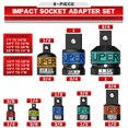 thumbnail image 3 of 8 Piece Impact Socket Adapter and Reducer Set, 1/4" 3/8" 1/2" 3/4" Drive Socket Adapters with Durable Case for Impact Driver Conversions, 3 of 6