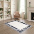 thumbnail image 2 of ODIKA 4'x6' Ultra-Soft Area Rug, Geometric Abstract Mosaic Motif Concentric Grey Alfombras Para None Washable, Bare feet friendly, Silk-Touch for Bedroom Home office, 2 of 7