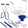 thumbnail image 1 of LEEYNEER Canning Supplies Starter Kit - 7 Pieces Stainless Steel Canning Set Tools  Steamer Rack Canning Funnel Jar Lifter Wrench  Tongs Lid Lifter/Bubble Remover Tool  for Canner/Pot  Be, 1 of 7