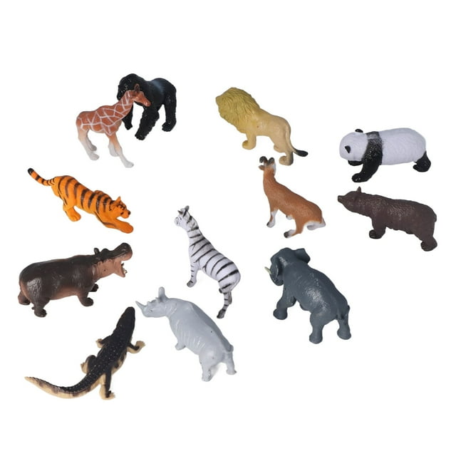Juego de juguetes de animales de la jungla, 12 piezas de figuras de animales de la jungla, figuras de animales de la jungla, juego de animales de la jungla, construcción resistente