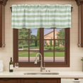 thumbnail image 6 of Sage Green Striped Curtain Valances for Windows, Kitchen Valance Window Treatments Panel 2 Pack, Farmhouse Vintage Stripes Rod Pocket Short Curtains for Bathroom Bedroom 42 x 18 Inch, 6 of 8