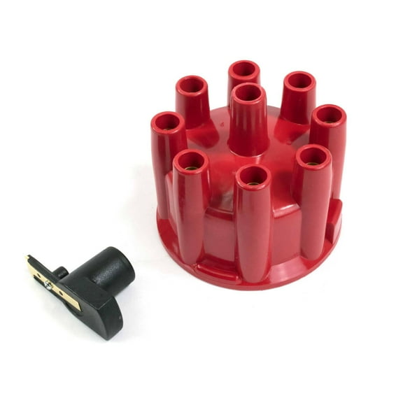 8-Cylinder Female Pro Billet  Ready to Run Cap  Rotor Kit - Red