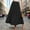 Black, variant on CHUOU Women Summer Boho Elastic High Waist Pleated A Line Flowy Ruffle Swing Tiered Long Beach Skirt