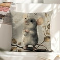 thumbnail image 5 of Mouse branch leaves Linen toss pillowcase Decoration pillowcase Gift preferred 24x24" Cushion cover 1 set Sofa pillowcase Sofa bedroom living room car, 5 of 7