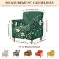 thumbnail image 7 of FKELYI Green Flower Print Stretch Couch Sofa Cover Non-Slip Armchair Slipcover for Home Living Room Office Furniture Protector Washable Loveseat Covers, 7 of 7