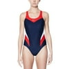 Nike Swim Girls' Victory Color Block Power Back One Piece Red Navy 22 / Navy/Red