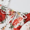 thumbnail image 4 of IBTOM CASTLE Women Floral Corset Dress Sleeveless Square Neck Spaghetti Straps Dress Boho Holiday Flowy Midi Bustier Sundress L White + Red Flower, 4 of 8