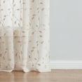 thumbnail image 7 of Fragrantex Linen Summer Sheer Curtains 84 inches for Living Room Leaf Embroidery Patterned Sheers Window Curtains Draperies Rod Pocket 38"Wx84"L,2 Panels,Champagne, 7 of 7