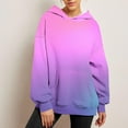 thumbnail image 4 of Linen Tops Women Fall Crop Womens Tops Fall Comfortable Casual Gradient Pocket Long Sleeve Hooded Blouse Sweatshirts, 4 of 5
