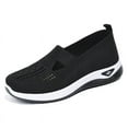 thumbnail image 6 of Women's Mesh Flats Shoes Breathable Slip on Shoes Casual Black and White Flats Comfortable Walking Shoes, 6 of 9