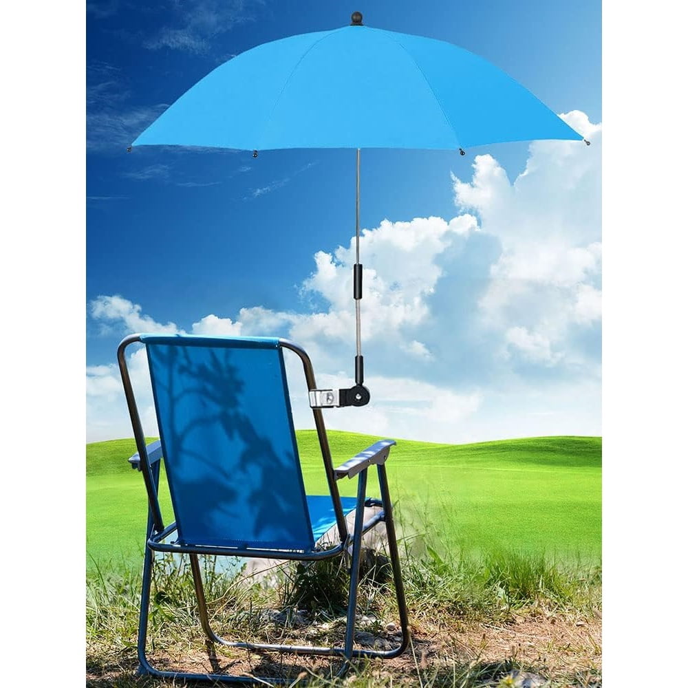 Sugagale Adjustable Sun Shade Umbrella with Clamp for Strollers, Beach Chairs, and Wheelchairs