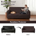 thumbnail image 2 of MeyJey Waterproof Sofa Cover, Slipcover for 3 Seat Sofa, Stretch Furniture Protector for Kids Dogs Cats Pets, Brown, 2 of 10