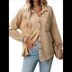 thumbnail image 1 of Camisas de Punto Gofre con Botones para Mujer, Chaqueta Informal de Larga, Blusas Estilo Boyfriend, Corte Holgado Albaricoque XL, 1 of 10