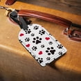 thumbnail image 3 of GZHJMY Dog Footprint with Red Heart Luggage Tags 1 Piece, PU Leather Travel ID Label with Privacy Name Card Cover for Travel Bag Suitcase Decoration, 3 of 6