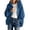 &287-Blue, variant on Womens Open Front Hooded Sweatshirt Cardigan Drop Shoulder Puff Sleeve Cuff Loose Fit Casual Jacket
