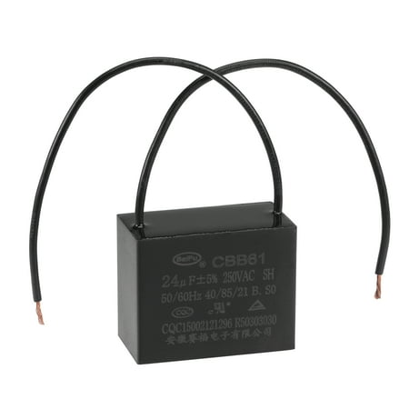

Uxcell 24uF 250V AC 2 Wires CBB61 Ceiling Fan Capacitor 1 Pack